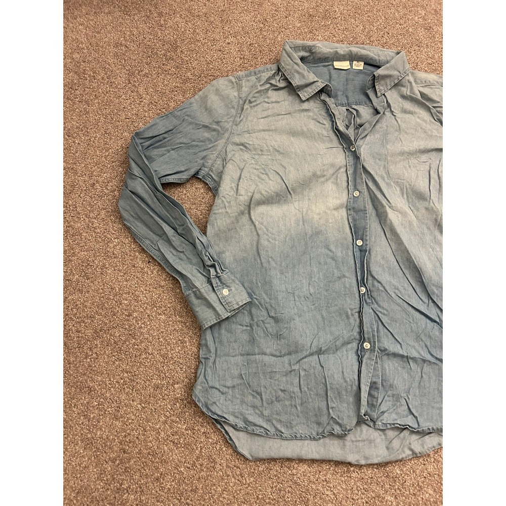 Westbound Button Down Shirt Womens XL Light Blue Excellent Cotton Lyocell Blend - Picture 2 of 9